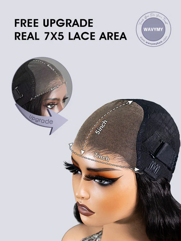 Wavymy Wear Go Body Wave Glueless Wig Pre-Cut Lace Closure Wig Pre-Plucked Natural Hairline 180% Density Human Hair - Image 10