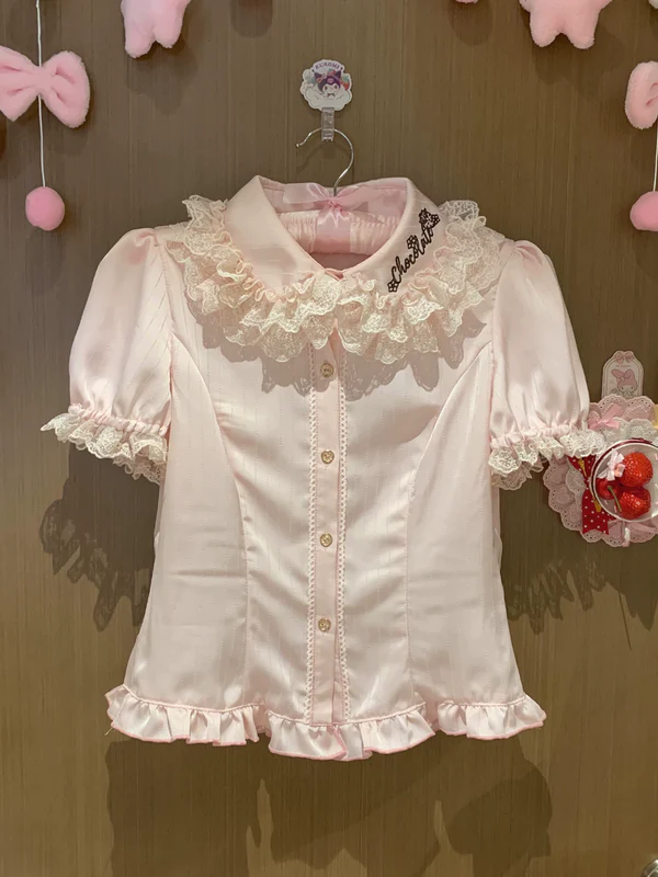 Strawberry Chocolate Lovers - Kawaii Lolita Embroidered Dress, Strawberry & Chocolate Print - Image 7