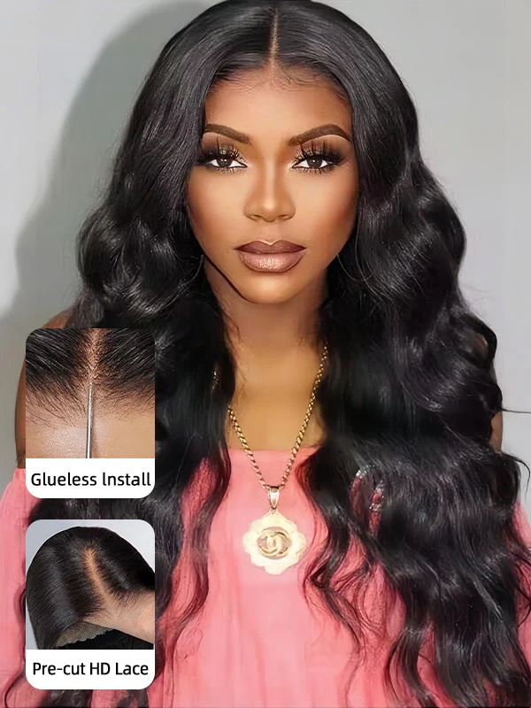 Wavymy Wear Go Body Wave Glueless Wig Pre-Cut Lace Closure Wig Pre-Plucked Natural Hairline 180% Density Human Hair - Image 3