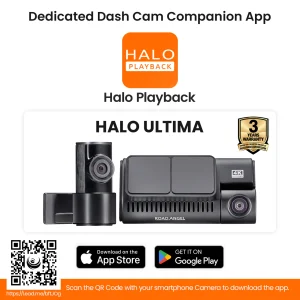 New- Road Angel Halo Ultima 4K Dual Dash Cam with Parking Mode & Quick Release mounting