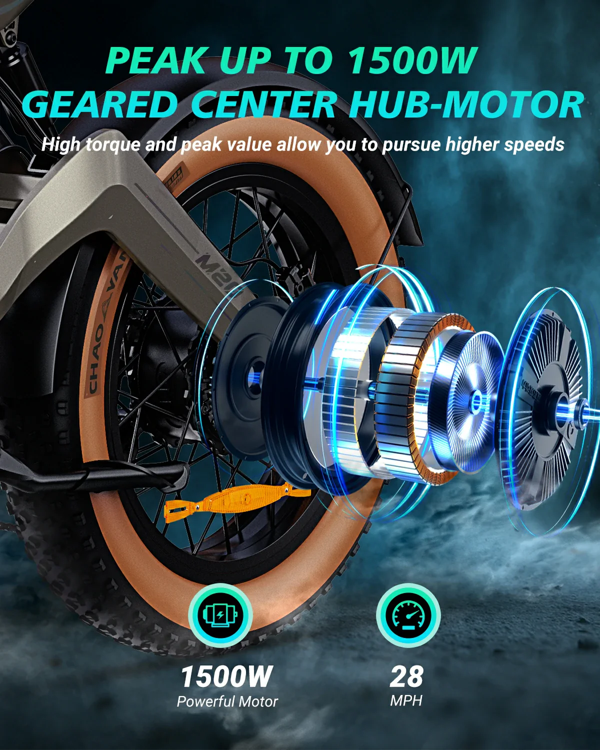 DYU M20 All-Terrain Long-Range Electric Bike - Image 7