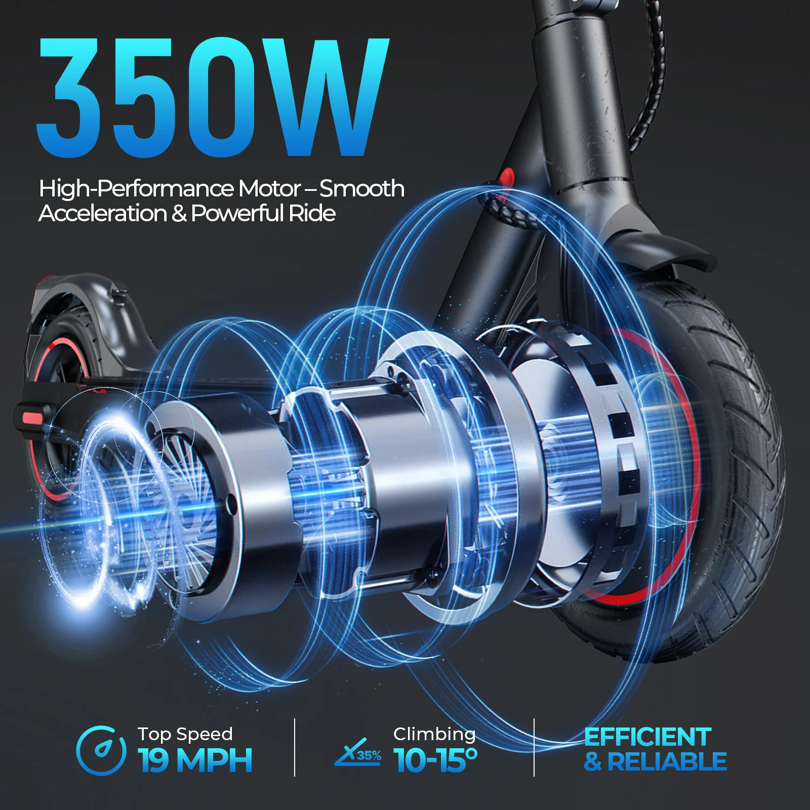i9 350W Electric Scooter 18.6-Mile Range - Image 7