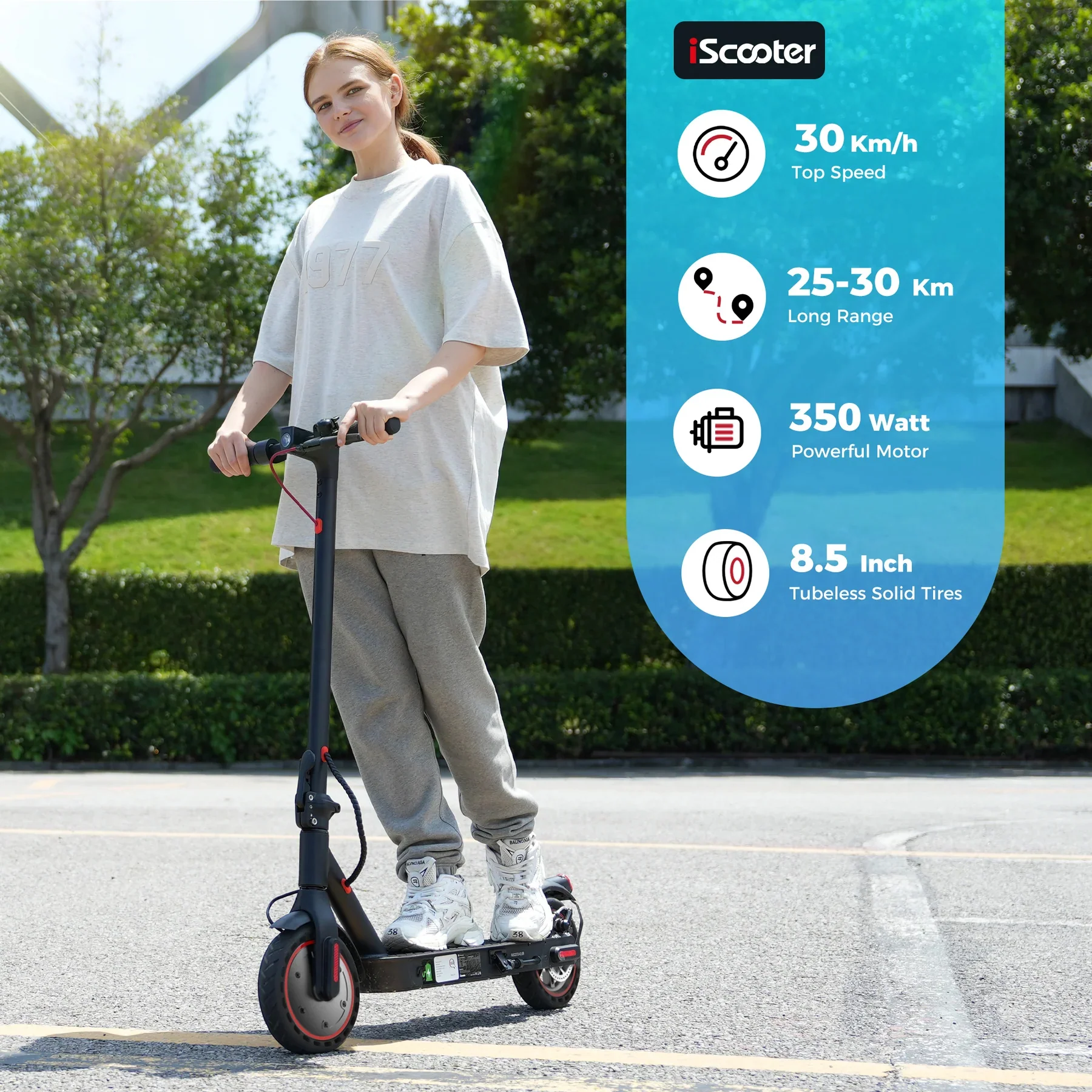 i9 350W Electric Scooter 18.6-Mile Range - Image 15
